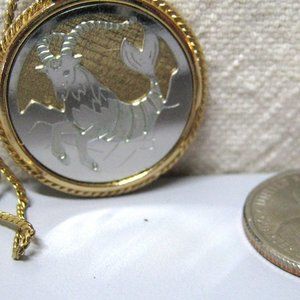 Capricorn Necklace Pendant with Capricorn Inscription